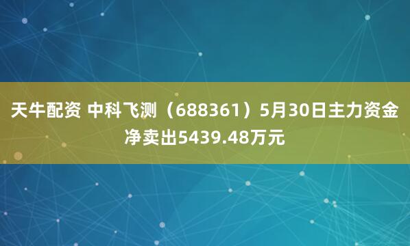 天牛配资 中科飞测（688361）5月30日主力资金净卖出5439.48万元