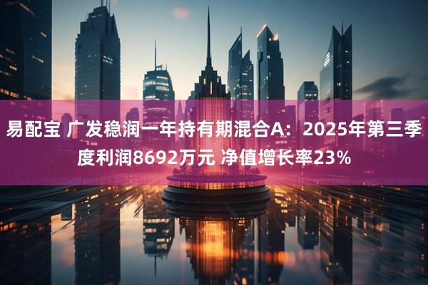 易配宝 广发稳润一年持有期混合A：2025年第三季度利润8692万元 净值增长率23%